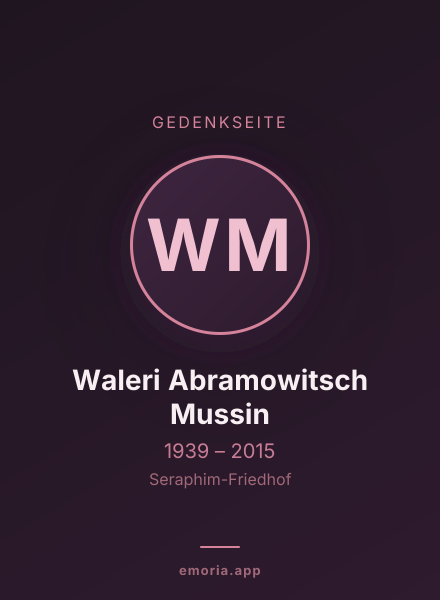 Gedenkportrait von Waleri Abramowitsch Mussin