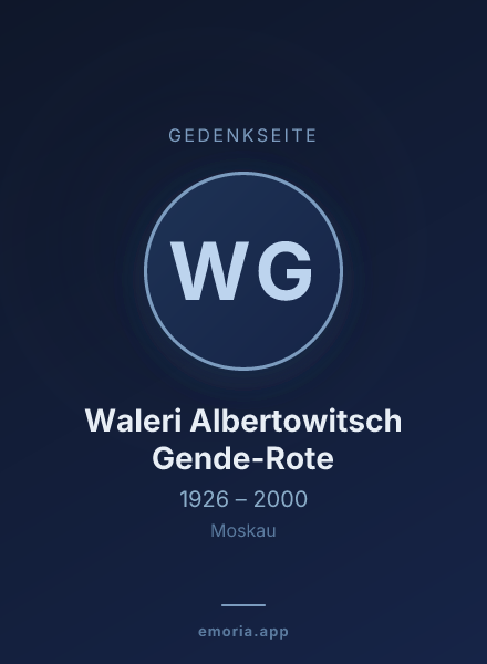 Gedenkportrait von Waleri Albertowitsch Gende-Rote
