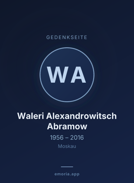 Gedenkportrait von Waleri Alexandrowitsch Abramow