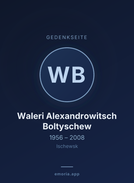 Gedenkportrait von Waleri Alexandrowitsch Boltyschew