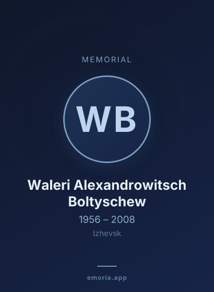 Memorial portrait of Waleri Alexandrowitsch Boltyschew