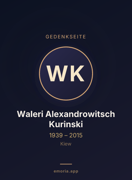 Gedenkportrait von Waleri Alexandrowitsch Kurinski