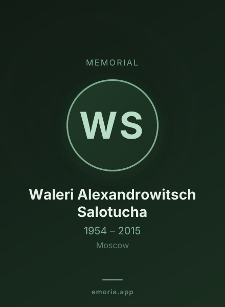 Memorial portrait of Waleri Alexandrowitsch Salotucha