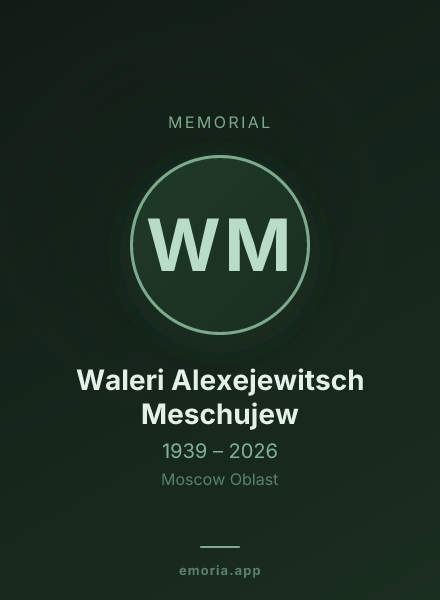 Memorial portrait of Waleri Alexejewitsch Meschujew