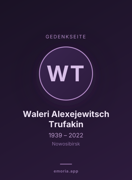 Gedenkportrait von Waleri Alexejewitsch Trufakin