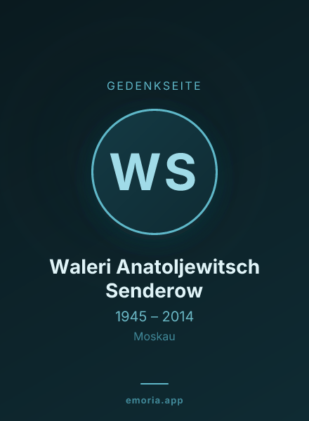 Gedenkportrait von Waleri Anatoljewitsch Senderow