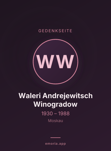 Gedenkportrait von Waleri Andrejewitsch Winogradow