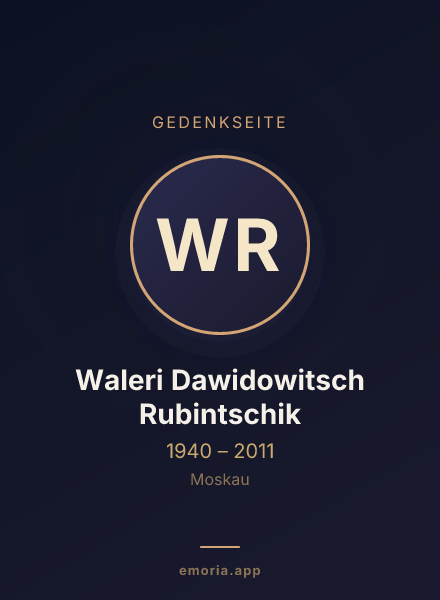 Gedenkportrait von Waleri Dawidowitsch Rubintschik