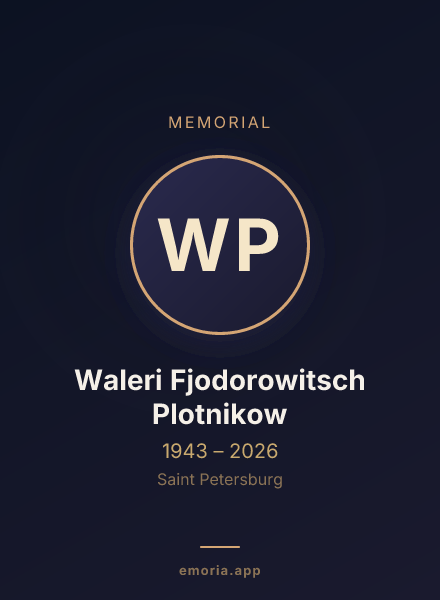 Memorial portrait of Waleri Fjodorowitsch Plotnikow
