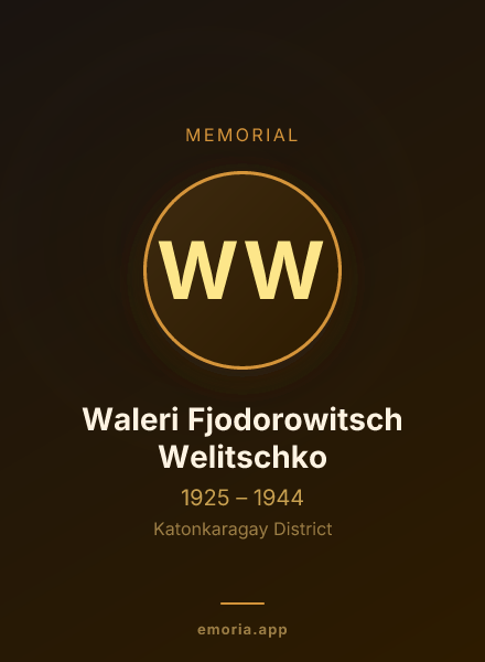 Memorial portrait of Waleri Fjodorowitsch Welitschko