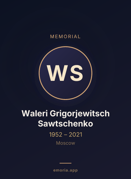 Memorial portrait of Waleri Grigorjewitsch Sawtschenko
