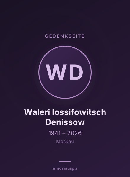 Gedenkportrait von Waleri Iossifowitsch Denissow