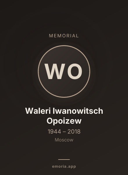 Memorial portrait of Waleri Iwanowitsch Opoizew