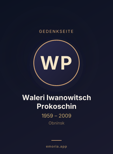 Gedenkportrait von Waleri Iwanowitsch Prokoschin
