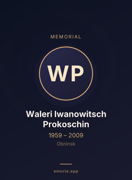 Memorial portrait of Waleri Iwanowitsch Prokoschin