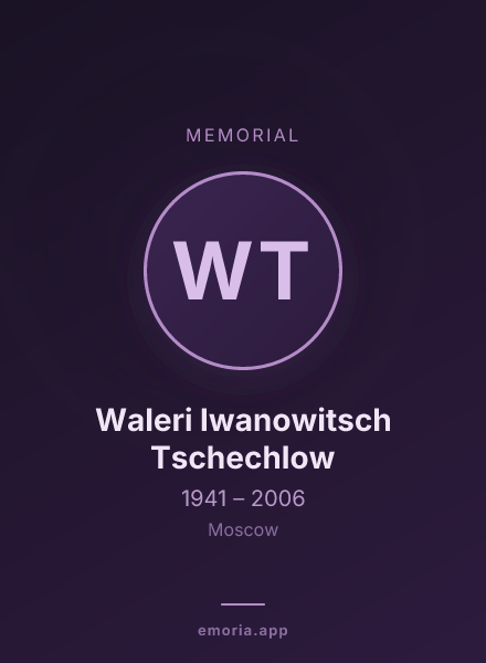 Memorial portrait of Waleri Iwanowitsch Tschechlow