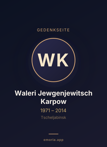 Gedenkportrait von Waleri Jewgenjewitsch Karpow