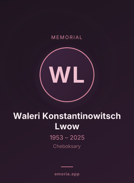 Memorial portrait of Waleri Konstantinowitsch Lwow