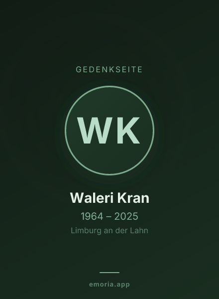 Gedenkportrait von Waleri Kran