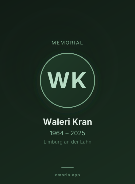 Memorial portrait of Waleri Kran