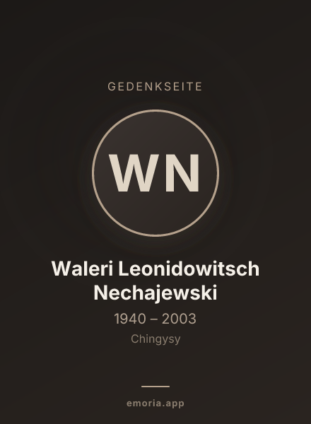 Gedenkportrait von Waleri Leonidowitsch Nechajewski