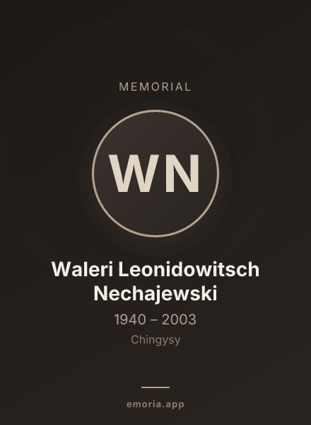 Memorial portrait of Waleri Leonidowitsch Nechajewski