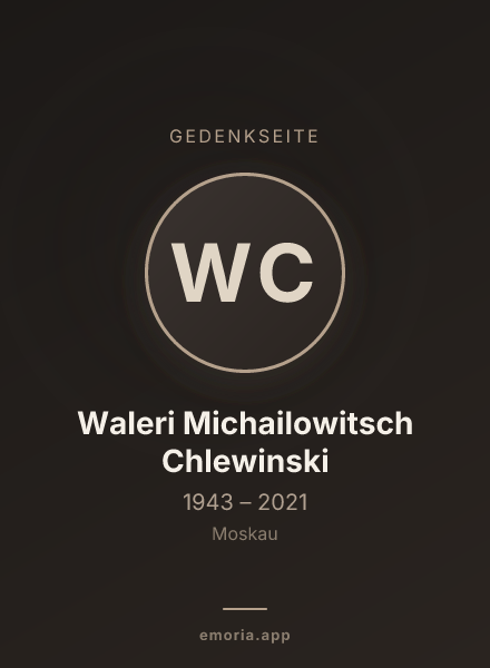 Gedenkportrait von Waleri Michailowitsch Chlewinski
