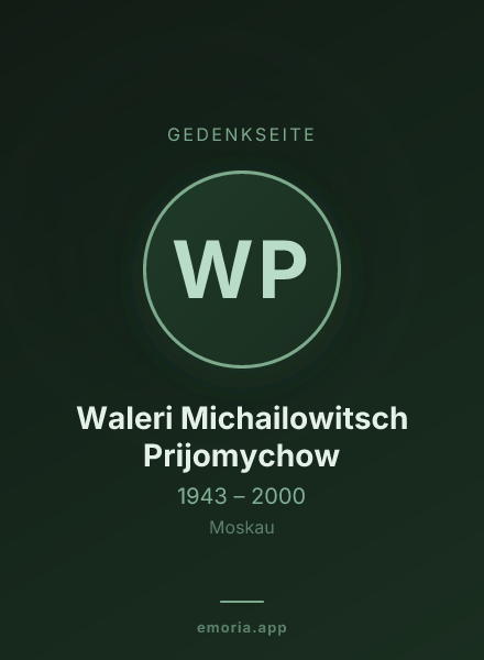Gedenkportrait von Waleri Michailowitsch Prijomychow