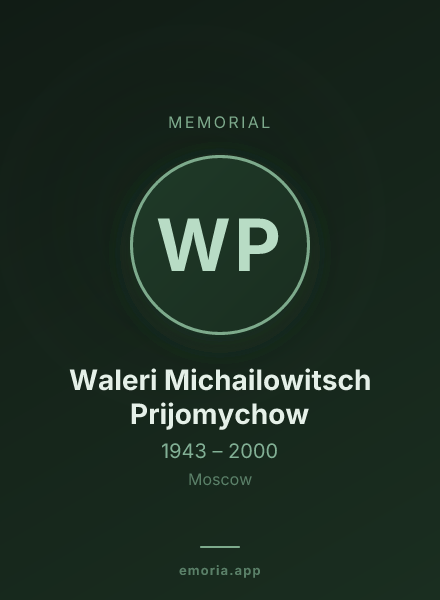 Memorial portrait of Waleri Michailowitsch Prijomychow
