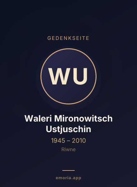 Gedenkportrait von Waleri Mironowitsch Ustjuschin