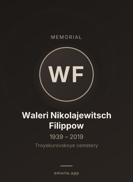 Memorial portrait of Waleri Nikolajewitsch Filippow