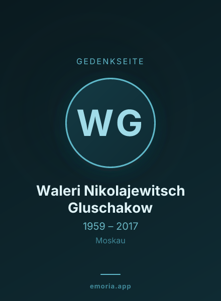 Gedenkportrait von Waleri Nikolajewitsch Gluschakow