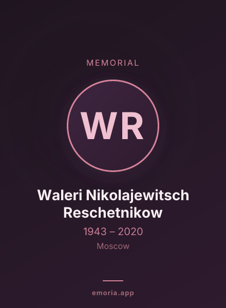 Memorial portrait of Waleri Nikolajewitsch Reschetnikow