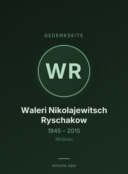 Gedenkportrait von Waleri Nikolajewitsch Ryschakow