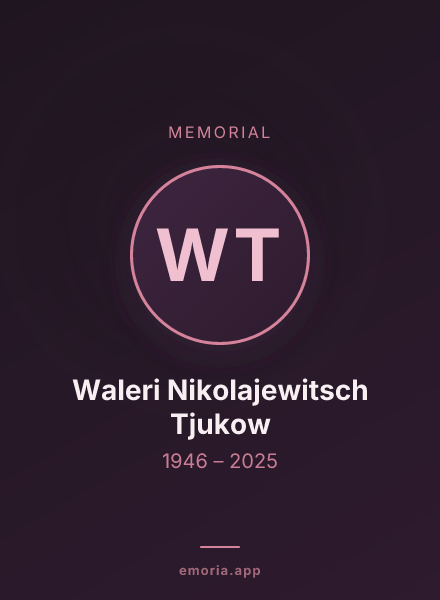 Memorial portrait of Waleri Nikolajewitsch Tjukow