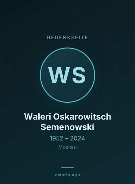 Gedenkportrait von Waleri Oskarowitsch Semenowski