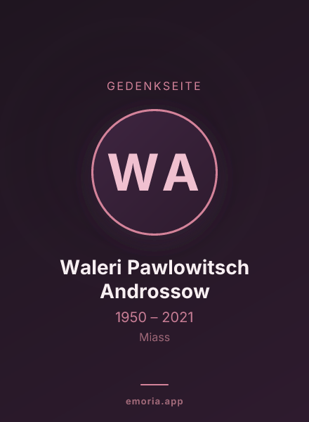 Gedenkportrait von Waleri Pawlowitsch Androssow