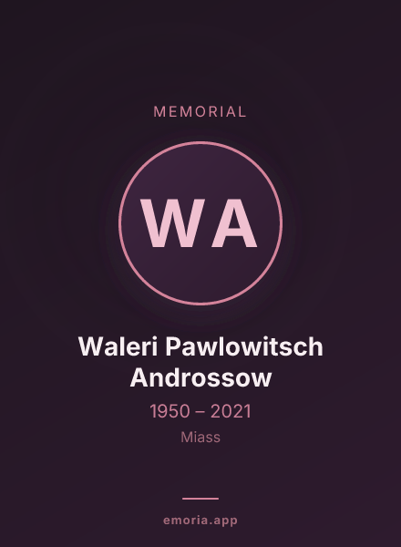 Memorial portrait of Waleri Pawlowitsch Androssow