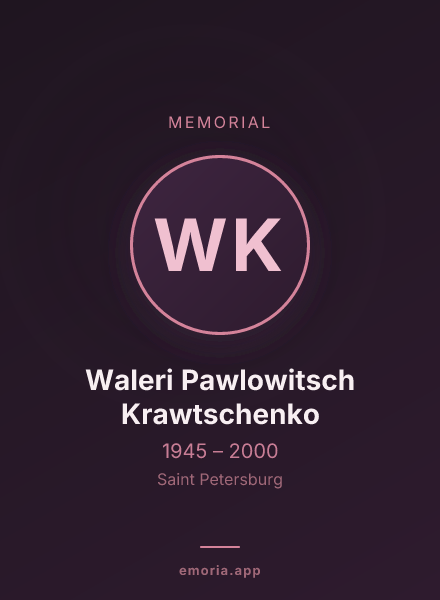 Memorial portrait of Waleri Pawlowitsch Krawtschenko