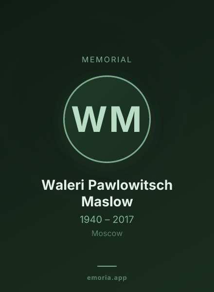 Memorial portrait of Waleri Pawlowitsch Maslow