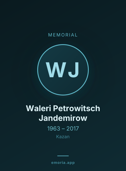 Memorial portrait of Waleri Petrowitsch Jandemirow