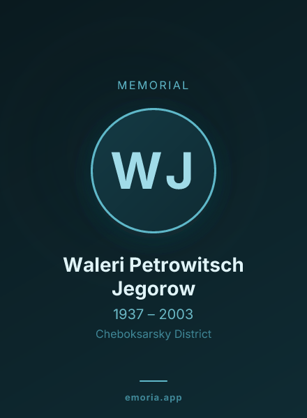 Memorial portrait of Waleri Petrowitsch Jegorow