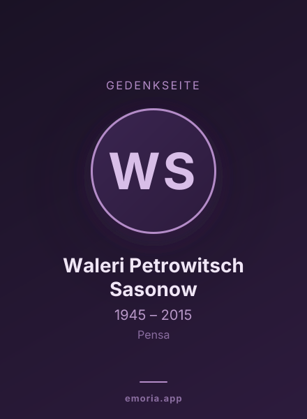Gedenkportrait von Waleri Petrowitsch Sasonow