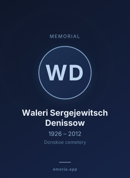 Memorial portrait of Waleri Sergejewitsch Denissow