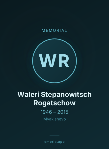 Memorial portrait of Waleri Stepanowitsch Rogatschow
