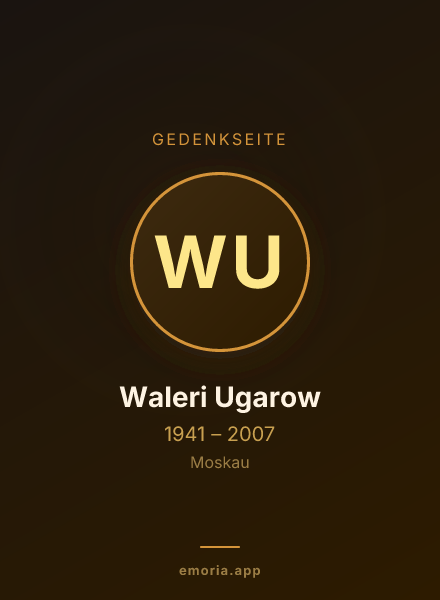 Gedenkportrait von Waleri Ugarow