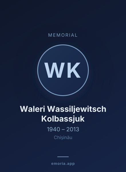 Memorial portrait of Waleri Wassiljewitsch Kolbassjuk