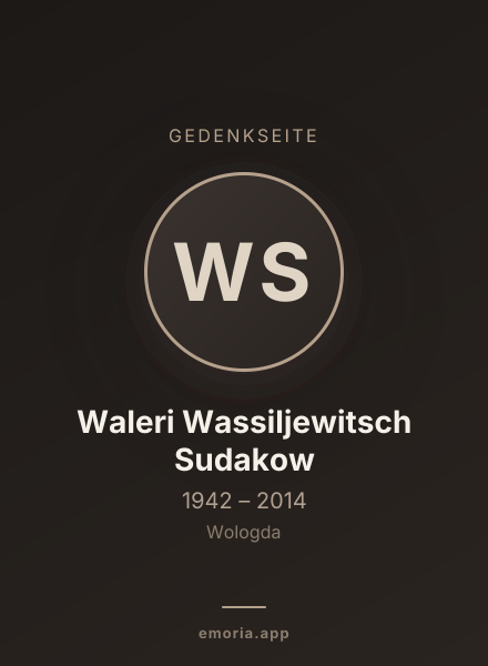 Gedenkportrait von Waleri Wassiljewitsch Sudakow