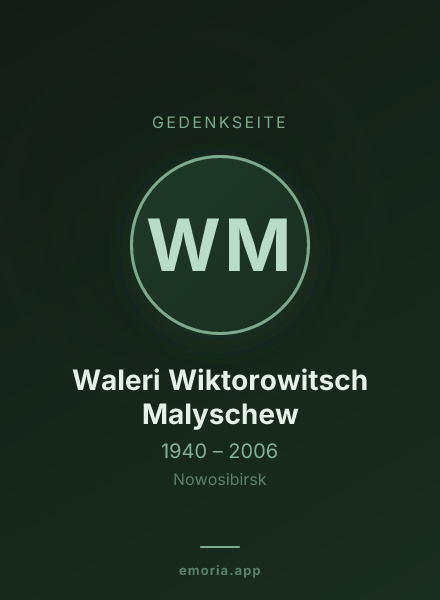 Gedenkportrait von Waleri Wiktorowitsch Malyschew