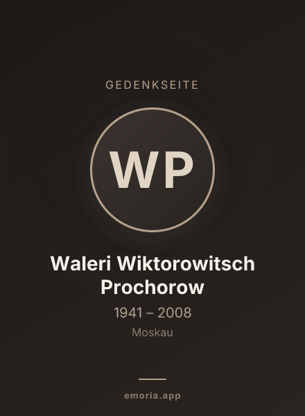 Gedenkportrait von Waleri Wiktorowitsch Prochorow